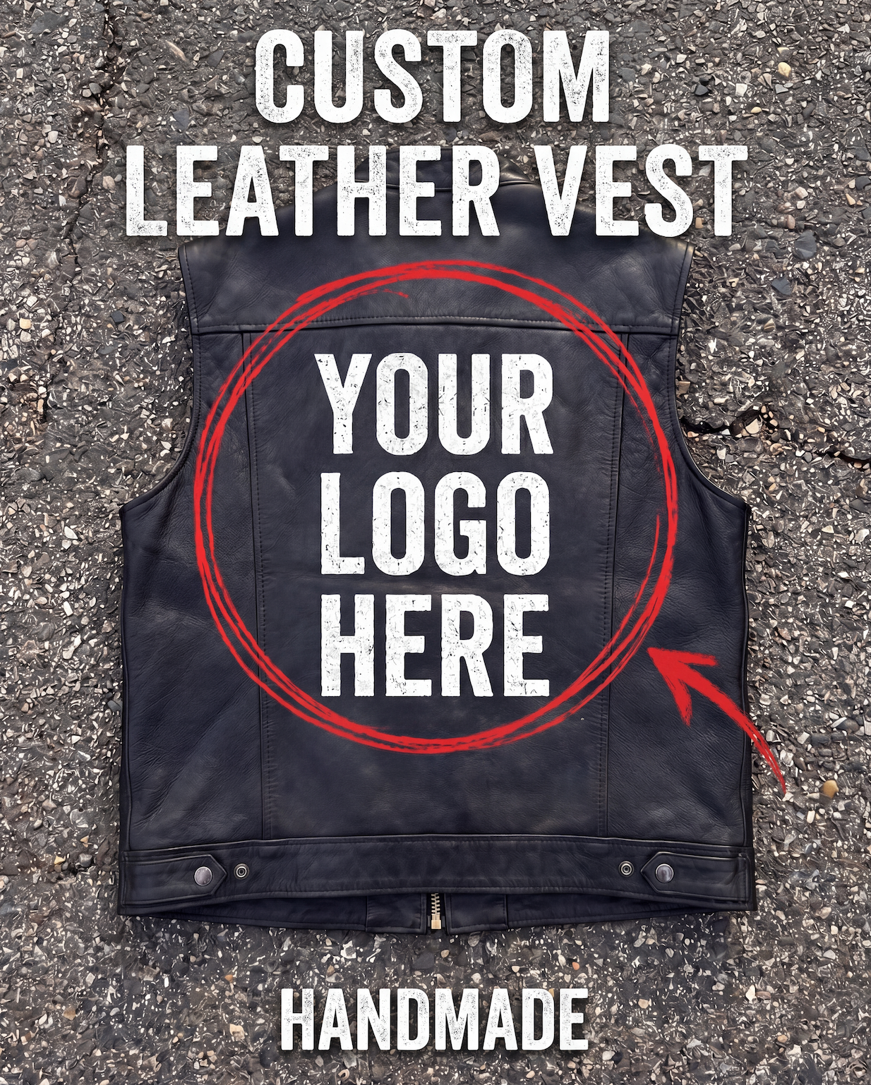 CUSTOM Handmade Leather Biker Vest