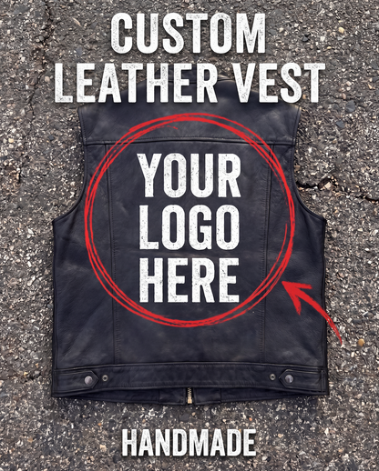 CUSTOM Handmade Leather Biker Vest
