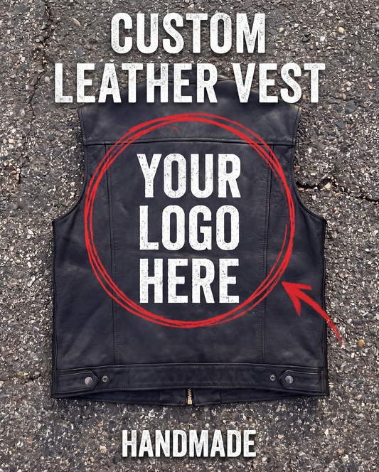CUSTOM Handmade Leather Biker Vest