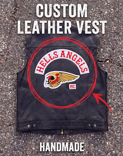 CUSTOM Handmade Leather Biker Vest