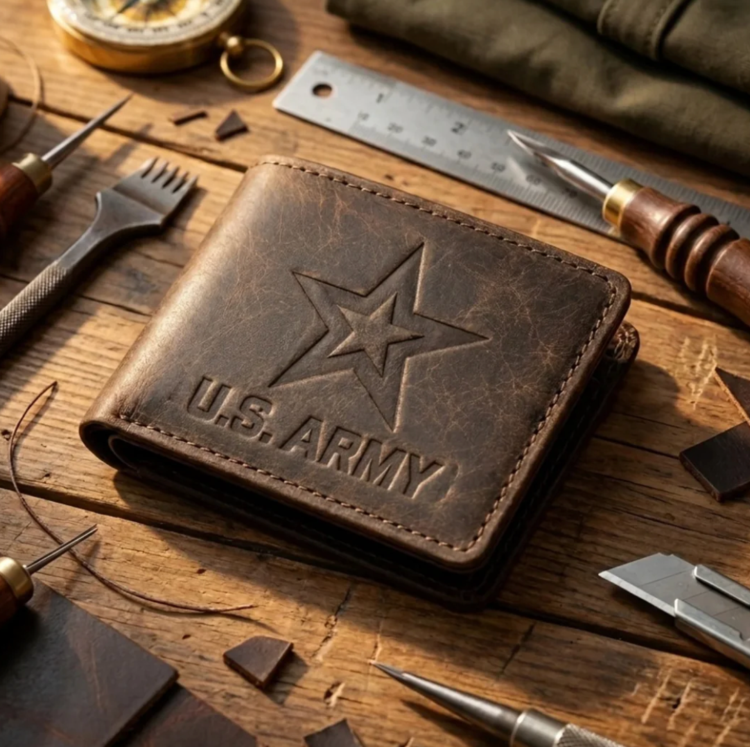 Handmade Leather Military Wallet