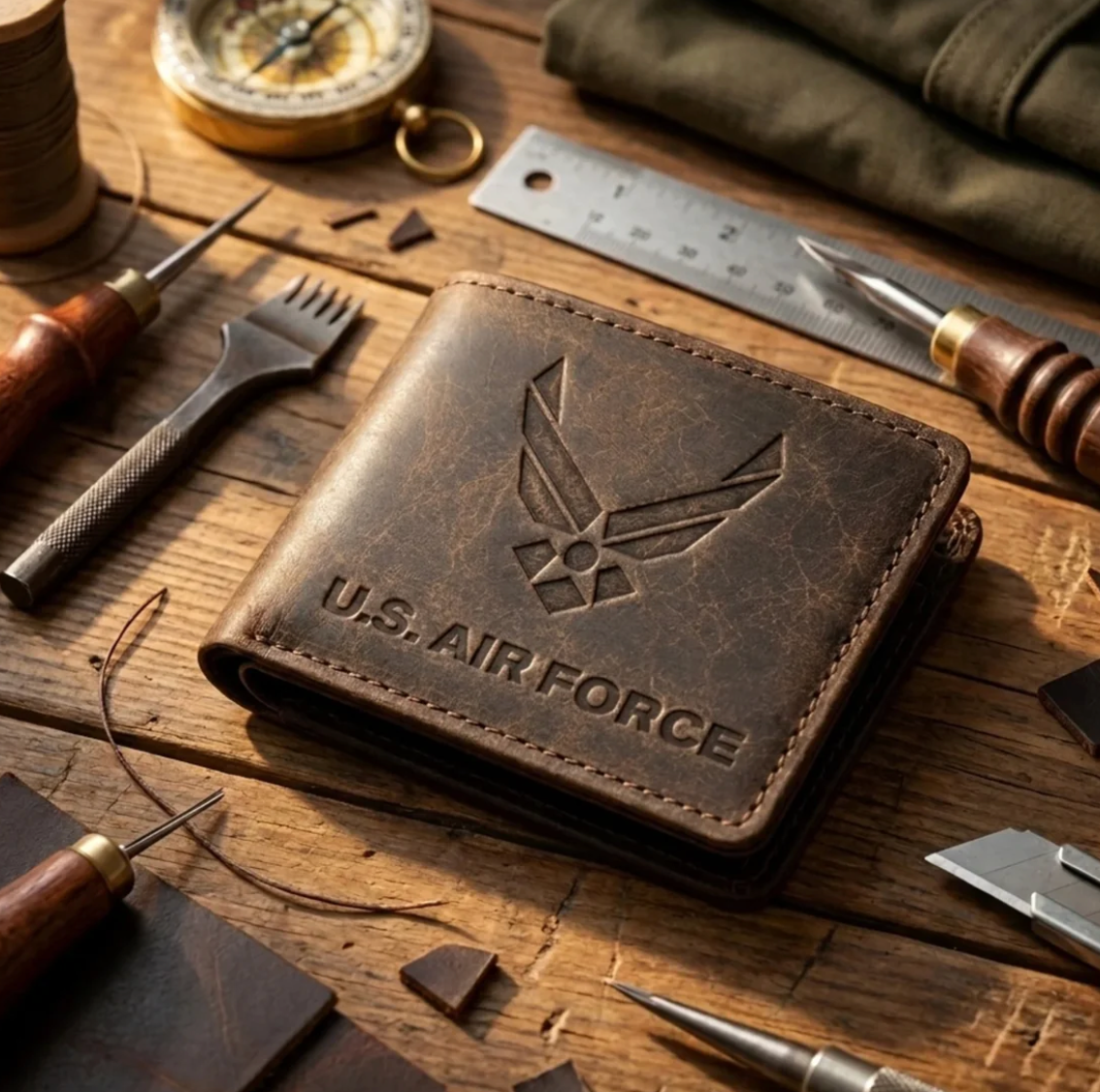 Handmade Leather Military Wallet